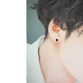 片耳でも映える大粒プラチナメンズピアス アイオライト 5mm つけっぱなし 軸太 ロングポスト 天然石 誕生石 日本製 【品質保証書つき】 シンプル セカンドピアス 1個ずつバラ売り プレゼント