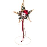 プリザーブドフラワー クリスマスリース スターリース 星型 バラ 赤 コットン 松ぼっくり オーナメント クリスマス プレゼント ギフト 冬 飾り 壁掛け 玄関 ドアリース インテリア 贈り物 ディスプレイ 店舗 リース 星 お守り 女性 妻 彼女 友達 サプライズ ウインターギフト Lulu＊s ルルズ 0870