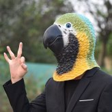 オウム マスク ハロウィン 仮装 コスプレ 鳥マスク オウムマスク ヘッドマスク 被り物 鳥 動物 アニマル リアル 大人用 フリーサイズ 男女兼用 コスチューム 仮面 変装 パーティー イベント 撮影 小道具