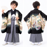 七五三 着物 男の子 5歳 袴 PO-120 購入 販売 鷹兜松 鷹 兜 男児 753 羽織袴 羽織 袴セット 男の子袴 セット 和装 レトロ 龍 子供 五歳 5才 お正月 ボーイズ
