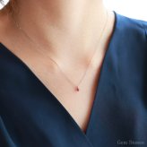  ルビー プチ ネックレス プラチナ 18金 一粒 一石 シンプル ペンダント レディース プチネックレス 華奢 デザイン K18 Pt900 誕生石 7月 記念日 彼女 プレゼント ギフト petit