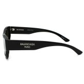 バレンシアガ BALENCIAGA サングラス アジアンフィット UVカット アイウェア キャットアイ フォックス BB0389SK-001 メンズ レディース ユニセックス ブラック+グレー 国内正規品