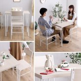 さわやかな背もたれ付きオシャレダイニング3点セット BFR-3--WOK ホームテイスト ダイニングテーブル さわやか ホワイトテーブル チェア 背もたれ付き 2人掛け 3点セット おしゃれ 北欧 新生活