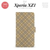 【手帳型 スマホ カバー ケース】【SO01K】【エクスペリア XZ1】手帳型 ケース SO-01K スマホ カバー Xperia XZ1 エクスペリア チェックA ベージュ nk-004s-so01k-dr443【メール便送料無料】