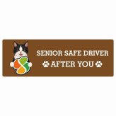 カーサイン 高齢者マーク SENIOR SAFE DRIVER 黒白（ハチワレ） ステッカー シール 長方形 20x6.7cm 肉球 日本製 車
