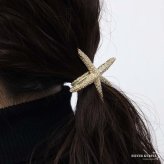 ヒトデヘアゴム 大ぶり リアル スターフィッシュヘアゴム ヘアアクセサリー ゴールド 髪ゴム ヘアアレンジ スターフィッシュ ラバー 海 星 キラキラ かわいい 女子 レディース 女性