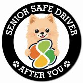 カーサイン 高齢者マーク SENIOR SAFE DRIVER ポメチワ マグネット 強力 直径13cm 肉球 日本製 車 ステッカー