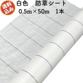 防草シート 白色（サンホワイト） 0.5m×50m 1本 抗菌剤入り UV剤入り  反射シート 草抑え 除草シート 雑草防止シート 雑草対策 農業資材 太陽光 環境制御 防ぐ 作物 野菜 果物 畑 農業 農園 農家 園芸 マルチング 温度抑制