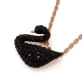 SWAROVSKI スワロフスキー ネックレス 5204133 Swan アクセサリー ブラック ローズゴールド