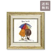 サムトフト あたたかい ST-08108 Mサイズ M 正方形 40×40 スクエア アートフレーム 絵 絵画 海外 人 犬 動物 イヌ dog サム トフト