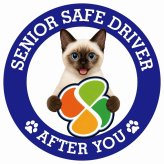 カーサイン 高齢者マーク SENIOR SAFE DRIVER スキフトイボブテイル ステッカー シール 直径13cm 肉球 日本製 車