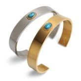 ステンレス ターコイズバングル 平打ち 2カラー メンズ ブレスレット インディアンジュエリー ネイティブデザイン 一粒 オーバル イーグル 刻印 腕輪 シンプル カジュアル アクセサリー 手元 ワンポイント 金属アレルギー対応