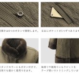 レディース スタンドカラー コート 内側 ファー レッキス 襟付き 軽量 ハーフコート 軽い 暖かい ラビットファー アウター 秋 冬 L カーキ 母 女性 リバーシブル ギフト プレゼント 7F (01000778r)