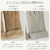 ムートン 手袋 グローブ レディース ダブルフェイス 冬 【ネコポスで送料無料】【名入れ 可能】 羊毛 羊革 暖かい 秋 女性 防寒 リアルファー レザー グローブ 5本指 ナッパ加工 スエード加工 ギフト プレゼント 7F (01000896r)