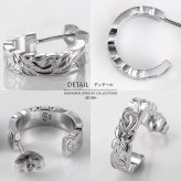 ハワイアンジュエリー フープピアス 誕生石 フープピアス カットアウト Mサイズ 片耳 一個購入可 シルバー925 ロジウムコーティング キャッチ シンプル 20G ゲージ BY THE SEA バイザシー メンズ レディース 誕生日 プレゼント ハロウィン 【品番：SE109】