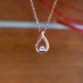 ハワイアンジュエリー ネックレス レディース ステンレス 小さめ ミニチュア ミニマム しずく 雫 可愛い 石 ジルコニア スクロール 波 金属アレルギー対応 チェーン付き ペンダント サージカルステンレス かわいい つけっぱなしOK アジャスター付き プレゼント