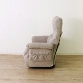 高座椅子 ミュート 回転式 リクライニング 完成品 ポケットコイル 標準・ワイド ブラック・アイボリー W68xD58-102xH93cm座面高35cm折畳み時:W68 座椅子 リクライニングチェア パーソナルチェア 肘付き ブラック アイボリー