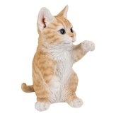 置物 猫 立つ茶トラ猫 高さ20.5cm woobia ウービア リアル かわいい おしゃれ 玄関 インテリア オブジェ ガーデン 茶トラ ねこ ネコ 動物 アニマル 癒し 棚 北欧 リビング プレゼント ギフト 新築祝い 猫好き