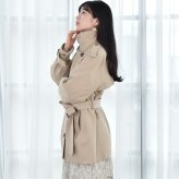 トレンチコート TCギャバジンレディース スプリングコート ハーフオーバートレンチ ハーフコート オフィス 通勤 春トレンチ コート カジュアル (lc3272)