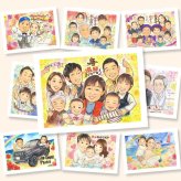 還暦のギフトに、あたたかなタッチで、気持ちまで伝わる一枚に。ラッピング対応で、贈り物として渡しやすい似顔絵です。 還暦 似顔絵 ギフト 贈り物 手描き プレゼント 名入れ 還暦 記念 お祝い 誕生日 大人数 おじいちゃん 祖父 おばあちゃん 祖母 修正無料 下書き確認 名入れ かわいい サプライズ 宝物 そっくり 一生もの 還暦 傘寿 長寿 二次会 大量注文 還暦祝い 喜ばれる カラフル 贈答品