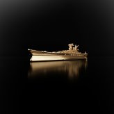 ケイウノ 戦艦大和 竣工85周年 ゴールドフィギュア ギフト アクリルケース付き フィギュア 記念コレクション 観賞用 模型