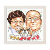 感謝 プレゼント 両親 愛犬 手描き 手書き 似顔絵 名入れ 送料無料｜父 母 夫婦 ペット 犬 誕生日 記念品 サプライズ オーダーメイド 世界に一つ ギフト