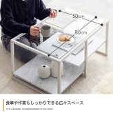 センターテーブル 幅80cm ガラス天板 ローテーブル リビングテーブル ノーイ 大理石調 ストーン柄 棚付き 収納 強化ガラス アイアン脚 モダン おしゃれ 北欧 一人暮らし ワンルーム ホワイト グレー 省スペース ローデスク 来客用 新生活 カフェ