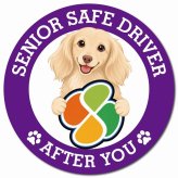 カーサイン 高齢者マーク SENIOR SAFE DRIVER カニンヘンダックスフンド マグネット 強力 直径13cm 肉球 日本製 車 ステッカー