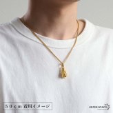 ステンレス ベルネックレス クレーン 鐘 ペンダントネックレス メンズネックレス 音が鳴る ゴールド 18KGP シルバー アンティーク ダブル喜平 長さ3サイズ 唐草 アラベスク 男性 金属アレルギー対応