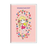 水森亜土 2027年 手帳 月間B7 (コーラルピンク) スケジュール帳 文具 《10月はじまり》 日本製