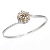 指輪 K18WG ダイヤモンド リング 0.3ct シャンパンカラー K18 ホワイトゴールド 18金 レディース ジュエリー アクセサリー 華奢 シンプル 記念日 誕生日 プレゼント