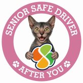 カーサイン 高齢者マーク SENIOR SAFE DRIVER ライコイ ステッカー シール 直径13cm 肉球 日本製 車