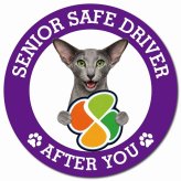 カーサイン 高齢者マーク SENIOR SAFE DRIVER オリエンタルショートヘア マグネット 強力 直径13cm 肉球 日本製 車 ステッカー