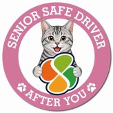 カーサイン 高齢者マーク SENIOR SAFE DRIVER サバトラ マグネット 強力 直径13cm 肉球 日本製 車 ステッカー