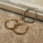 フープピアス 大きめ 金属アレルギー サージカル ステンレス フープ 直径20mm×幅2mm ゴールド ホワイトゴールド ピンクゴールド 片耳 医療用 輪っか リング ピアス プレゼント