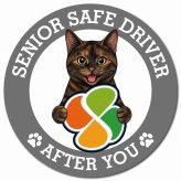 カーサイン 高齢者マーク SENIOR SAFE DRIVER サビ（べっ甲） マグネット 強力 直径13cm 肉球 日本製 車 ステッカー