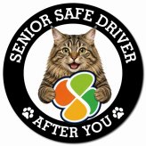 カーサイン 高齢者マーク SENIOR SAFE DRIVER クリリアンボブテイル マグネット 強力 直径13cm 肉球 日本製 車 ステッカー