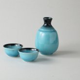トルコブルー酒器揃 磁器 美濃焼 やきものの里から、暮らしを贈ります。　ギフト 食器 セット テーブルウェア