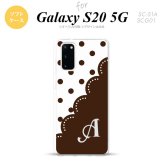 SC-51A SCG01 Galaxy S20 スマホケース ソフトケース ドット レース A 茶 +アルファベット メンズ レディース nk-s20-tp345i
