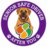 カーサイン 高齢者マーク SENIOR SAFE DRIVER 土佐犬 ステッカー シール 直径13cm 肉球 日本製 車
