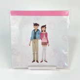 名探偵コナン 新一&蘭 スクエアメモ 文具 メモ帳  ピンク グッズ  (MCOR)