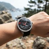 テンデンス 腕時計 メンズ 10周年記念モデル 替えベルト付き チタン クロノグラフ 50mm ブラック レッド  TENDENCE 10TH ANNIVERSARY TITA クオーツ 10気圧防水 プレゼント ギフト 妻 成人 卒業 入学