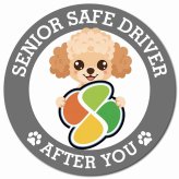 カーサイン 高齢者マーク SENIOR SAFE DRIVER チワプー マグネット 強力 直径13cm 肉球 日本製 車 ステッカー