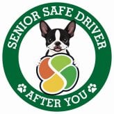 カーサイン 高齢者マーク SENIOR SAFE DRIVER ボストンテリア ステッカー シール 直径13cm 肉球 日本製 車