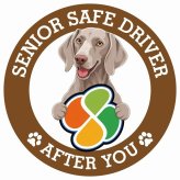 カーサイン 高齢者マーク SENIOR SAFE DRIVER ワイマラナー ステッカー シール 直径13cm 肉球 日本製 車