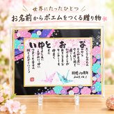 古希祝い 結婚記念日 結婚祝い 金婚式 銀色式  ダイヤモンド婚 ブライダル ウエディング 退職祝いや 喜寿 古希 米寿 卒寿 百寿 お父さん お母さん １人用 2人用 長寿のお祝いに 【桜ガラスフレーム】名前ギフト詩 写真入り 伝統技術とガラスが織りなす光のハーモニー 1名フルネーム~2名下のお名前用　お名前ポエム ネームポエム 名前の詩 筆文字ギフト 
