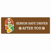 カーサイン 高齢者マーク SENIOR SAFE DRIVER イングリッシュコッカースパニエル ステッカー シール 長方形 20x6.7cm 肉球 日本製 車