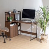 Ｌ字型棚付きワークデスク　幅１２０ｃｍ　パソコンデスク　ＰＣデスク　ラック付きデスク　Ｌ字　収納付き　収納　大容量　キャビネット