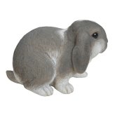 置物 うさぎ ホーランドロップイヤー 白グレー 幅22.2cm woobia ウービア リアル かわいい おしゃれ 玄関 インテリア オブジェ ガーデン ロップイヤー たれ耳 動物 アニマル 癒し 棚 北欧 プレゼント ギフト 卯年 うさぎ好き