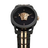 ヴェルサーチェ 腕時計 メンズ ブラック ピンクゴールド ローズゴールド 43mm VERSACE PALAZZO EMPIRE パラッツォ エンパイア 立体メデューサ スイス製 高級 ブランド おしゃれ プレゼント ギフト 成人 卒業 入学